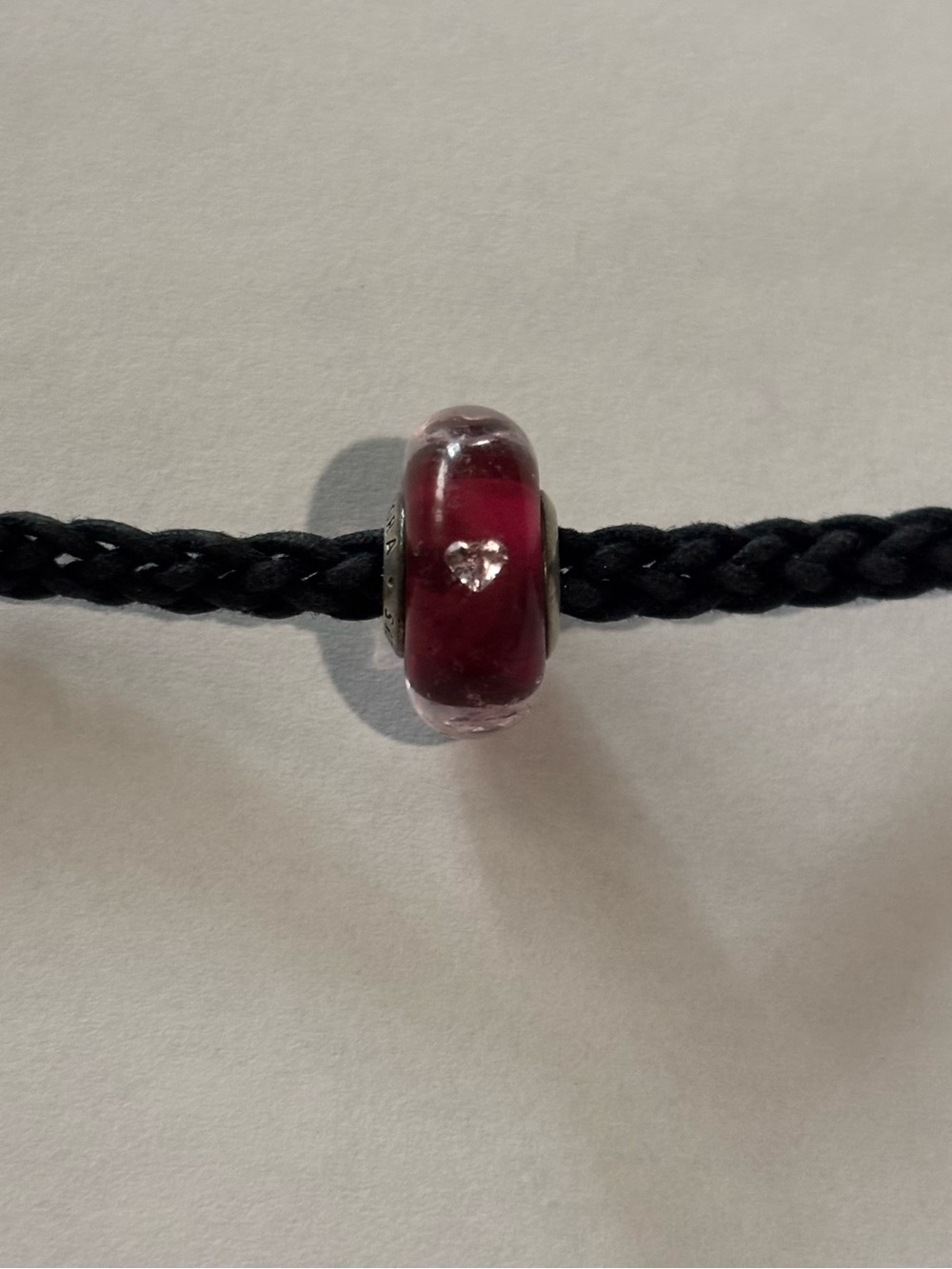 Pandora Dark Pink Murano with cz Hearts- Retired Authentic 925 ALE